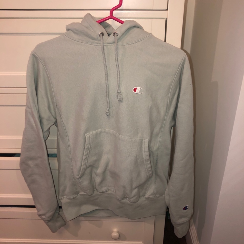 never worn light blue/ green  champion hoodie!!